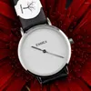 Zegarek 2023 Prezent męski cienki obudowa zegarek Enmex prosta skóra skórzana krótka twarz srebrna kwarc kwarcowa moda na rękę