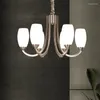 Żyrandole LED Art Chandelier Lampa Lampa światła Nowoczesne nikiel metalowe oświetlenie salon wystrój sypialni wiszące oprawy Luminaire
