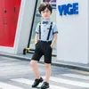 Trikots Jungen Sommer Sets Koreanische Version von Mode Overalls Anzug Kindertag Geburtstag Party Performance Kleid L1776 230613