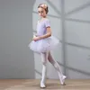 Dancewear Short Sleeve Dance Dress for Girls Cotton Ballet Dancewear With Tulle Toddler Ballet Dress Kids Tutu Dress Kids Dance Kirts 230612