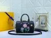 Lona Impressa Louiseitys Bolsa de Ombro Designer Saco Crossbody Em Relevo Monogramas vuttonse Nano Speedy Flor Carta Abóboras Padrão | X YK FACES M81168 M81213