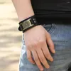 Bangle ZG European And American Fashion Men Bracelet Design Nordic Compass Jewelry Wide Leather Couple