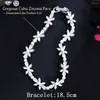 Braccialetti di collegamento ThreeGraces Simple Bling Cubic Zirconia Braccialetto di fidanzamento con perle simulate adorabili per le spose Gioielli da ballo di moda coreana