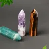 8~9cm length Rough polished Quartz Pillar Art ornaments Energy stone Wand Healing Gemstone tower Natural Crystal point Jbehk