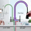 Rubinetti per lavabo da bagno Rubinetto da cucina per acqua pura nero opaco Doppia maniglia e acqua potabile fredda Miscelatori da cucina estraibili 230612