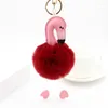 Chaveiros Covit Flamingo Chaveiro Bola de Penas Pompom Chaveiro Criativo Cabelo Falso Pelúcia Bolsa Feminina Pingente Homens Anel Carro Presente