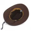Chapéu de cowboy Fedora de feltro estilo vintage para homens e mulheres Chapéu de cowgirl clássico ocidental Faixa de couro para atividades ao ar livre e festas