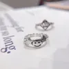 Cluster Rings Hollow Crown Smile Star Set Original 925 Sterling Silver Girl Classic Vintage Female Fashion Unique Design Kpop