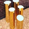 Dekoracja imprezy Baby Shower Gold Mirror Flowers Arch Wedding Pillars Event Walkway Stand Yudao570