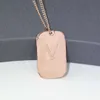 Pendant Necklaces Classic Dog Tag Pendant Brand Designer Stainless Steel Necklace Letter Carved Jewelry Lover Gift NO Box