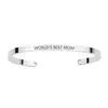 Best Mother i Love You Engraved Bar Bracelet Fashion Letter Cuff Bangle Mother and Daughter Jewelry Mother's Day Gift for Mom