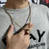 Anello Hiphop personalizzato in argento placcato oro con anello di diamanti moissanite rotondo a 2 file per gioielli Rapper