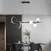 Pendant Lamps Modern Black Gold Led Lamp Decoration For Living Dining Room Kitchen Glass Suspension Hanging Lighting Indoor Fixtures