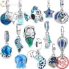 Pour les breloques pandora perles en argent sterling Bracelet Sea Animal Couleur changeante Chameleon Charm Dangle