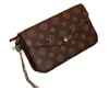 Umschlagtasche Damen Umhängetasche mit Kette Messenger-Handtasche aus Leder Abendtasche Blumenkaro-Prägemuster