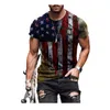 2023 Men's Fashion Star Flag tryckt kortärmad t-shirt Tshirts för män ACDC-skjortor {kategori}