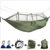 Hangmatten Draagbare Outdoor Reizen Camping Hangmat met Net Hoge Sterkte Hangbed Jacht Slapen Schommel