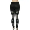 Damen sexy europäische Design Elastic Taille Gaze Patchierte Perspektive Yoga Sport Leggings Smlxlxxl