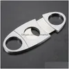 Cigar Accessories Stainless Steel Cutter Knife Portable Small Double Blades Scissors Metal Cut Devices Tools Smoking Dbc Drop Delive Dhgcr
