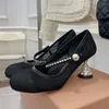 Scarpe eleganti Mesh Strass Donna Pompa Punta tonda Bella Zapatillas Mujer Tacco a spillo Donna Perla Moda di alta qualità Pompe Donna