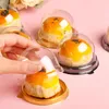 Emballage cadeau 10/20 pièces clair Mini gâteau de lune jaune boîte à pâtisserie conteneur en plastique robuste boîtes d'emballage noël fête de mariage Dessert cadeaux