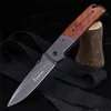 Outdoor folding knife with wooden handle Wilderness survival hunting knife Stainless steel folding knife Outdoor knife Pocket knife