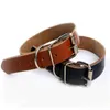 Hot sale Dog accessories Real Cowhide Leather Dog Collars 2 colors 4 sizes Wholesale Free shipping Nlhfa