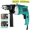 Boormachine Drillpro 3800RPM 1980W 13mm Furadeira de impacto elétrica Broca plana Rotary Hammer multifuncional com escala chave Guiador 220V