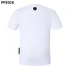 Phillip Plain Summer Men's T-shirt gorący diament drukarnia projektant mody Modka T-shirt TOP QP Letter Haft Hafdery Męskie Ubranie dla kobiet Krótkie T-shirt 2028