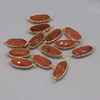 Amuletos Pedra Natural Gem Oval Arenito Conector Artesanato Faça Você Mesmo Tendência Retro Colar Brincos Jóias Acessórios Presentes