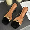 Liyke étrange Style talons hauts chaussures pour femmes 2023 été fête pantoufles mode bout ouvert argent croix bande étroite sandales