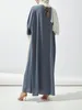 Ubrania etniczne Moda Otwarty muzułmańskie sukienki Abaya dla kobiet z hajib eleganckie patchwork kardigan flare rękaw Dubai Trkiye Islamski 230613