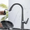 Kitchen Faucets Light Grey Brass Sink Faucet Pull Out Copper With Two Functions Spray High Quality Tap