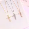 2023 Geometri Moissanite Diamond Cross Pendant Necklace for Women 925 Sterling Silver Jewelry