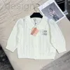 T-Shirt Femme Designer 23SS Summer Women Tee Knits T-shirts Tops Avec Cristal Lettre Perles Filles Vintage Crop Runway Stretch Cardigan Shirt Pulls 2295