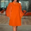 Casual Dresses Fashion Office Ladies For Women Whis Down Collar Full Sleeve Straight Kne Length Elegant Business Chic Work Dress