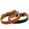 Hot sale Dog accessories Real Cowhide Leather Dog Collars 2 colors 4 sizes Wholesale Free shipping Nlhfa