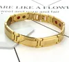 Ny 12mm guldkedjelband Herrsmyckekedja 18K Solid Gold Plated Thai Wen Azannu Fem stabila guldarmband Magnetiska hälsoarmband