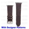 Modedesigner Watch Band Rand för Apple Series 1 2 3 4 5 6 7 38mm 40mm 41mm 42mm 44mm 45mm 49mm PU Leather Smart Watches Ersättning med adapterkontakt