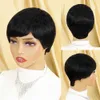 Lace Wigs Short Bob Straight Human Wigs With Bangs Brazilian Hair Pixie Cut Wig Cheap Human Hair Wig For Black Women Burgundy Ombre Colore Z0613