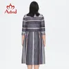 Plus size Dresses Astrid Women's Dress for Women Casual Fashion Striped Print Aline Velvet Long grey With Pockets necklace 230612