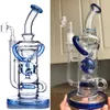 Verre Bong Narguilés Recycleur Dab Rig Épais Fumer Bubblers Plates-formes pétrolières Percolateur Conduites d'eau avec 14 mm Joint Banger