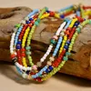 Necklace Earrings Set Bracelet Colorful Seed Beads Semi-precious Stone Charms Fashion Y2K Chokers Bohemian Bangles