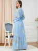 Etniska kläder Abaya för kvinnor Muslims klänning Kaftan Dubai Turkiet Luxury Designer Party Islam Robe African Kimono Caftan Fashion 2023 230613