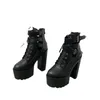 Blanc automne chaussures 2023 bottes à talons hauts bout rond boucle plate-forme Punk noir bottes femmes Bota Femenina