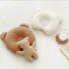 CAPS HATS CHILD PILLOW BORN SLEEP SUPPORT CONCAVE看護師かわいいベアの耳のデザイン白いグリッドベビーヘッドクッション230613