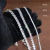 Article frais de haute qualité Hip Hop Bling Silver 3mm 4mm Flawless d Color Lab Diamond Moissanite Tennis Chain