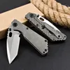 Strider High End LC Pocket Folding Knife D2 석재 세척 Tanto 포인트 블레이드 CNC 양극화 TC4 티타늄 합금 손잡이 야외 EDC 전술 나이프