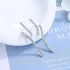 Stud Earrings Boho Micro Paved Crystal Irregular Wave Piercing Climber Ear Crawlers Cuff Lover Gift Pendientes Bijoux