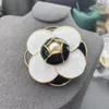 Brooches Vintage Black And White Enamel Glaze Craft Mountain Camellia Stylish Commuter Dual Use Pendant Brooch